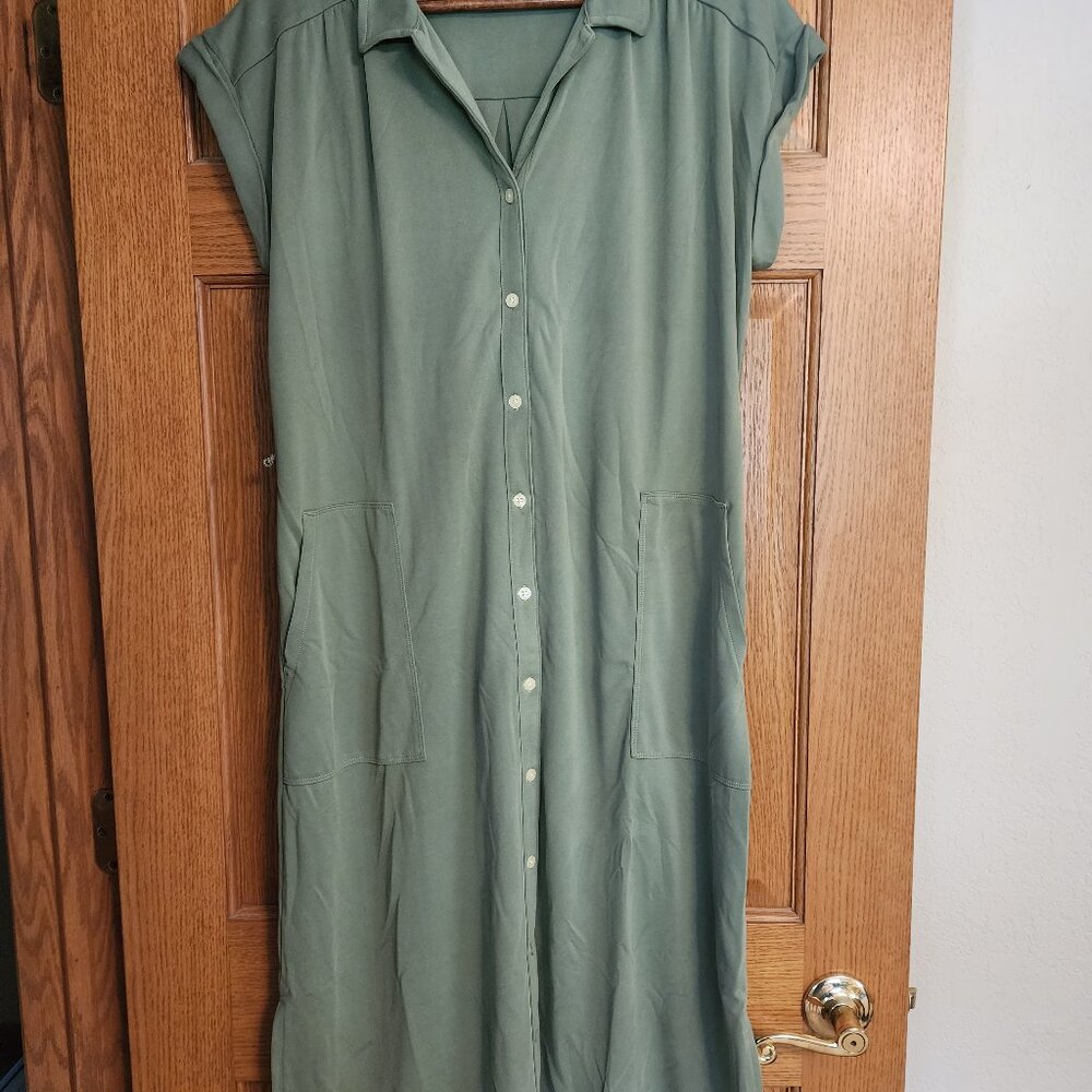 LOFT button front midi dress